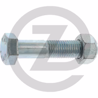 Boulon avec écrou autobloquant - M20 x 2,5 x 90 mm, 10.9