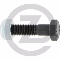 Boulon avec écrou de sécurité - M12 x 1,75 x 50 mm, 10.9 - Longueur de filetage : 32 mm - SW : 19 mm