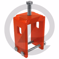 Bride - complète - avec boulons et écrous autobloquants - matériau cadre 80 x 80 mm - matériau dent 25 x 25 mm -