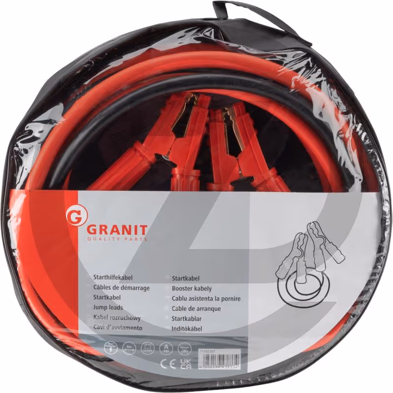 Câble de démarrage 50 mm2 - pinces en fer revêtues de cuivre, avec sac de rangement