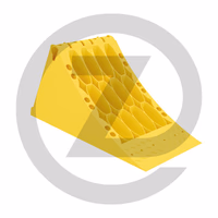 Cale de roue - en plastique, jaune - avec protection antidérapante