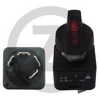 Commutateur rotatif - Bouton avec témoin lumineux (orange)