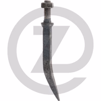 Dents de herse lourde à collet carré, - Dureté naturelle, courbées