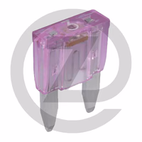 Fusible à fiches plates Mini, avec témoi - 12 V max. / 3 A | violet | vendu par 10