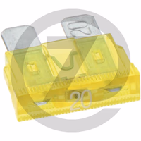 Fusibles à fiches plates, standard, avec - 32 V max. / 20 A | jaune | VPE 10
