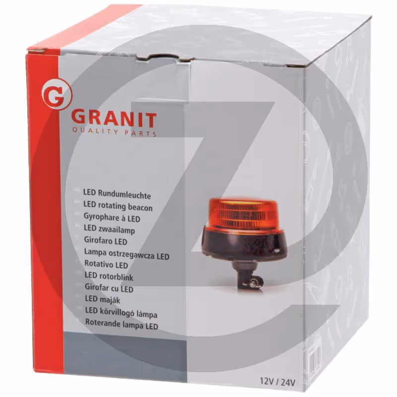 Gyrophare à LED - 12 / 24 V, support pour tube