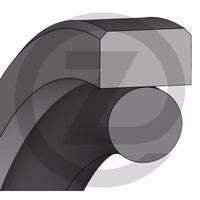 Joint de piston double lèvre en PTFE - avec joint torique comme élément de précontrainte