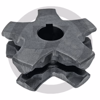 Noix étoilée - Ø 60 mm, pour chaine 14 x 50 mm - Ø ext. 198 mm - 5 dents - largeur 72 mm - clavette 14 mm