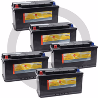 Pack de batteries 12 V / 100 Ah, par 5 - Ensemble composé de 5 x batterie de démarrage 5850010038, remplie, préchargée et sans entretien, technologie ca/ca