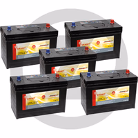 Pack de batteries 12 V / 100 Ah, par 5 - Ensemble composé de 5 x batterie de démarrage 585C31102, remplies, préchargées et sans entretien, technologie ca/ca