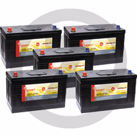 Pack de batteries 12 V / 105 Ah, par 5 - Ensemble composé de 5 x batterie de démarrage 58560527G, remplies, préchargées et sans entretien, technologie ca/ca