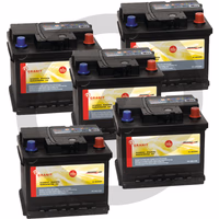 Pack de batteries 12 V / 44 Ah, par 5 - Ensemble composé de 5 x batterie de démarrage 58554320G, remplies, préchargées et sans entretien, technologie ca/ca