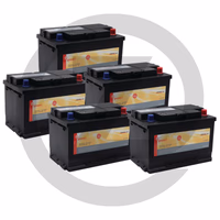 Pack de batteries 12 V / 78 Ah, par 5 - Ensemble composé de 5 x batterie de démarrage 58557820G, remplies, préchargées et sans entretien, technologie ca/ca