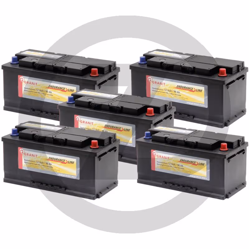 Pack de batteries 12 V / 80 Ah, par 5 - Ensemble composé de 5 x batterie de démarrage 58558035G, remplies, préchargées et sans entretien, technologie ca/ca
