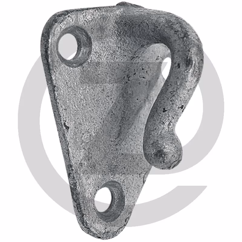 Planenhaken mit Oese mittig, 50x45mm, Aluminium - en fonte avec revêtement en zinc-nickel