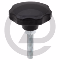 Poignée étoile avec tige filetée