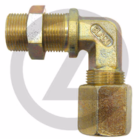 Raccord passe-cloison coudé - avec contre-écrou bout à bout