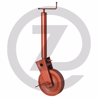 Roue d'appui - Charge d'appui 1500 kg, dimensions des roues 400X100 mm roue en acier, hauteur 1560 mm, pliable