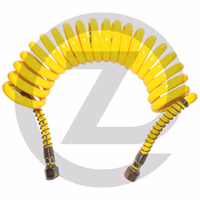 Tuyau spiralé, en élastomère - écrou prémonté, - avec ressort anti-torsions en acier