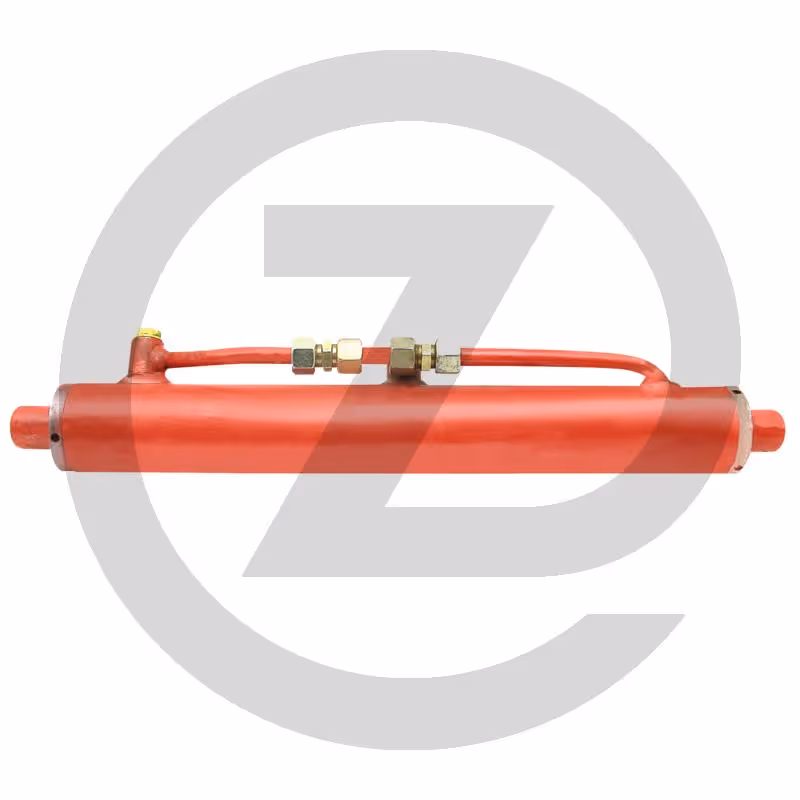 Vérin de blocage - pour essieu directionnel - (nouveau modèle) version serrée, sans trous, dans la tige de piston, sans filetage. - 2 kits de joints sont nécessaires pour ce cylindre!