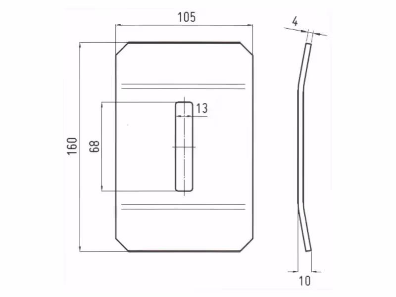 Grattoir 160x105x4mm Correspond à: 8008090 - Adaptable sur herses rotatives Kverneland - ref KK8008090