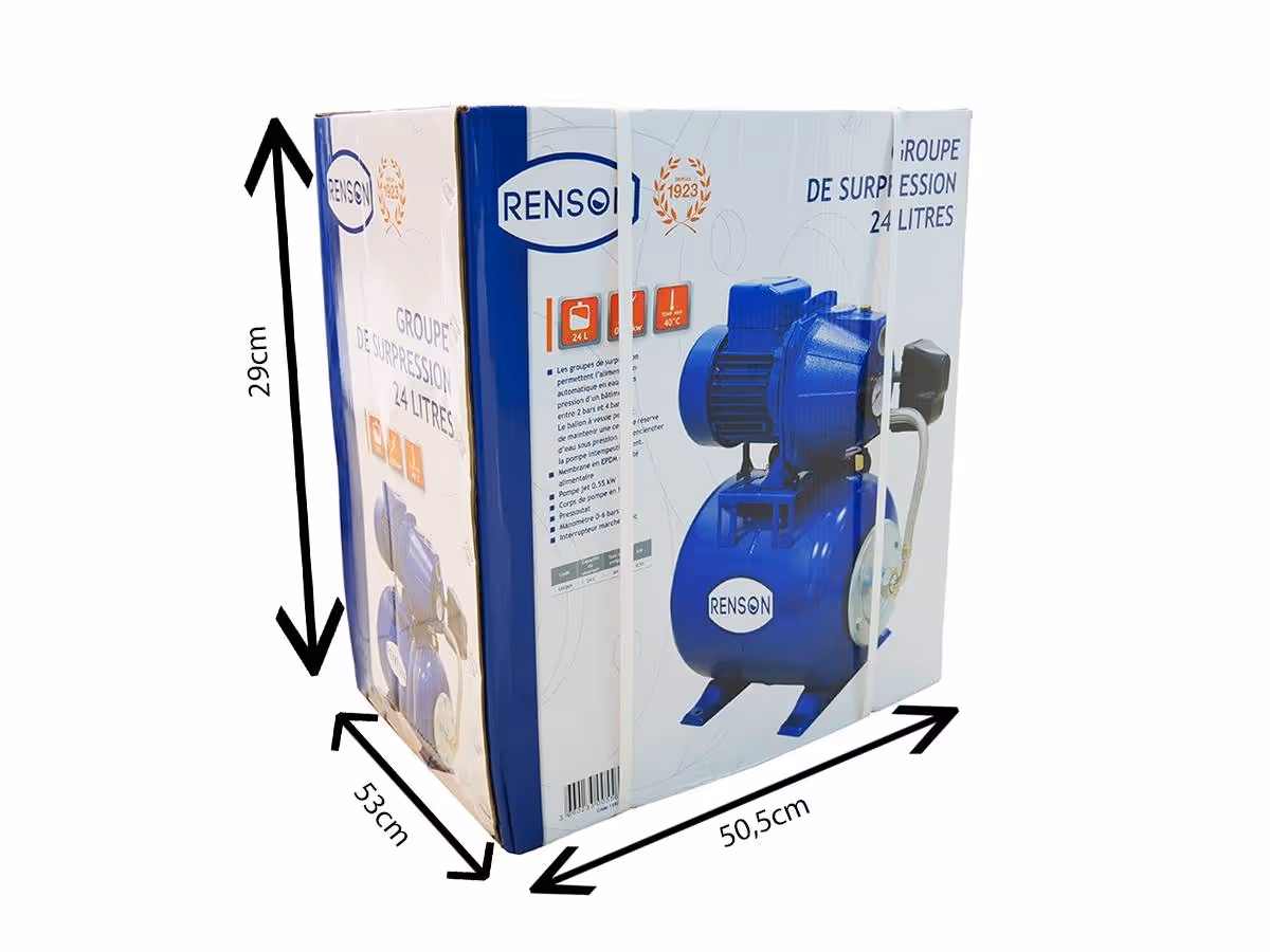 Groupe de surpression 24l pompe 0,5kw 230v