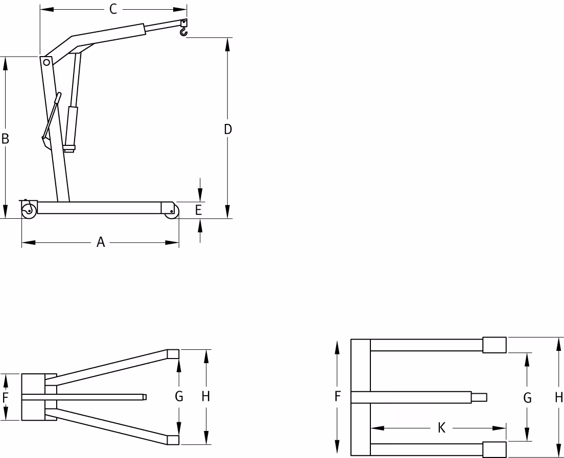 Grue d'atelier Compac 1,5t pliable Origine