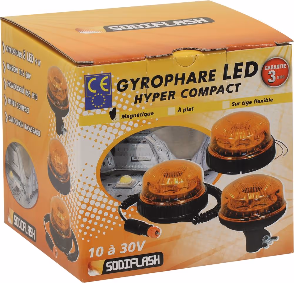 GYRO LED SODIFLASH MAGNETIQUE 1 VENTOUSE
