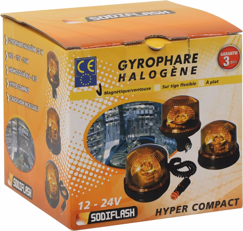 GYRO SODIFLASH MAGNETIQUE 1 VENTOUSE 12-24V 23W
