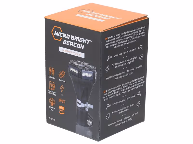 Gyrophare à LED Micro Bright sur tige 12V interférence classe 5