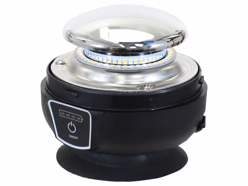 Gyrophare à LED rechargeable (orange), Classe 3, magnétique, 12-24V, 5 heures d'autonomie