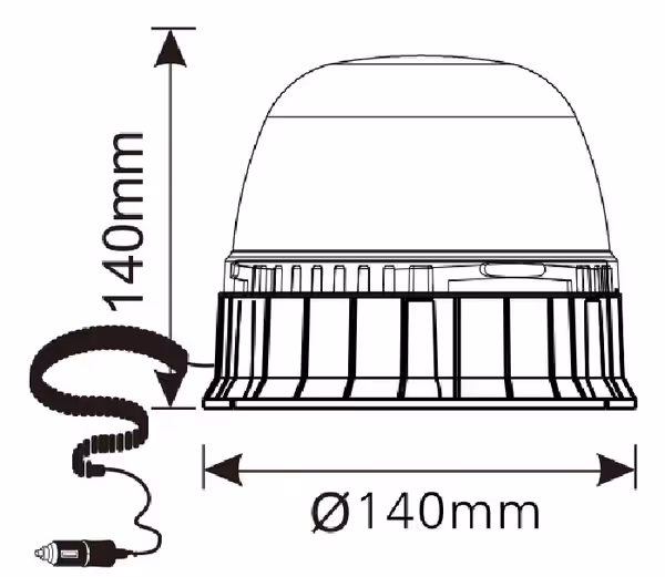 Gyrophare aimanté 12V