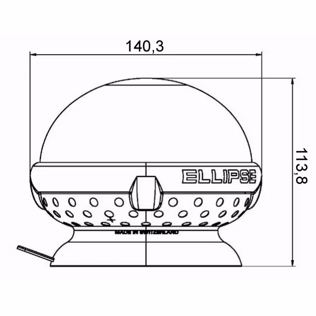 Gyrophare ellipse magnetique 12/24v 21w ip65