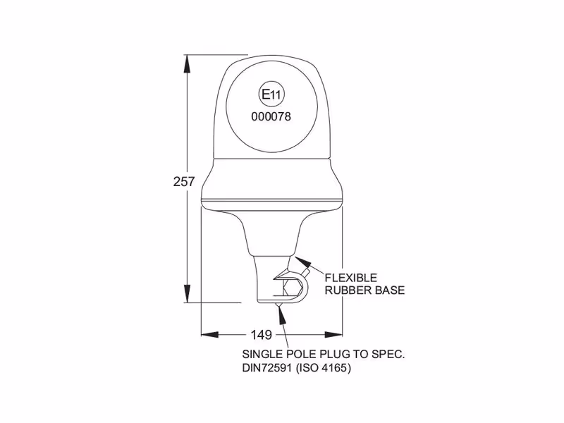 Gyrophare halogène, flexible, 12V - ref B25.00.12V