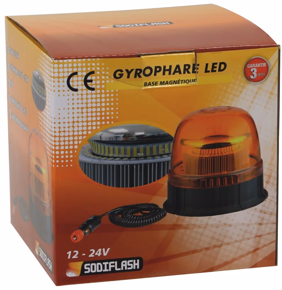 Gyrophare LED magnétique 12/24V