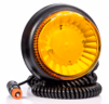 Gyrophare LED orange, double flash, base magnétique, avec cordon spiralé 7,8m (en spirale 1,2m) et prise allume-cigare 12/24V.