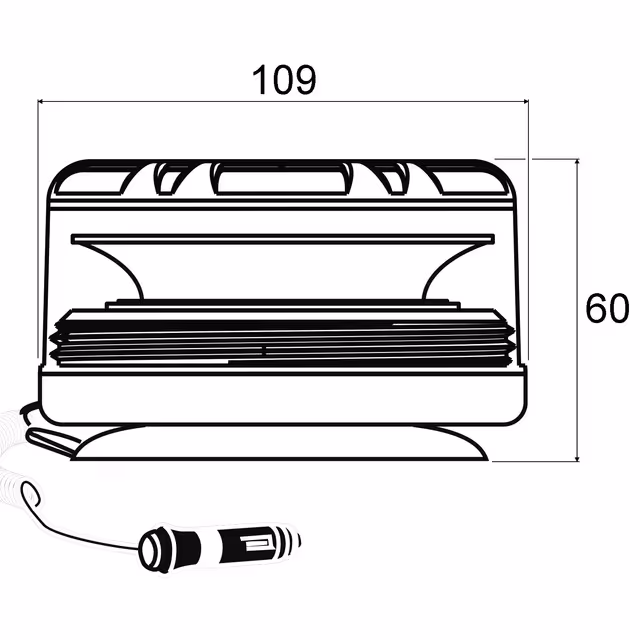 Gyrophare travaux public led magnetique 12/24v techni-power