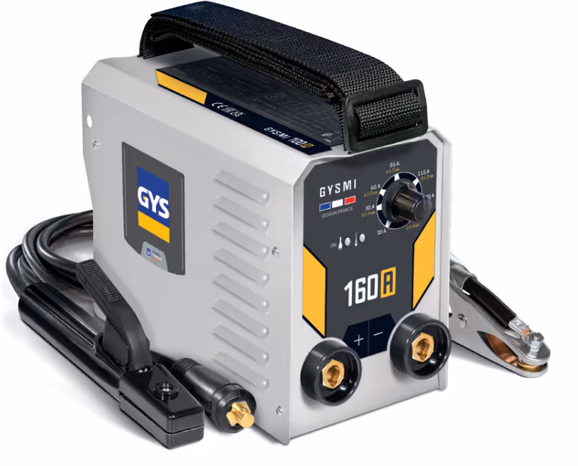 Poste à souder à l'électrode enrobée 160A Monophasé 230V (MMA) - Pour électrodes Ø1,6 à 4,0mm GYS - GYSMI 160A -  Avec Valise, Porte-électrode & Câble de masse