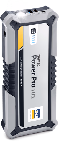 GYS - NOMAD POWER PRO 701 - 3 en 1 - Démarreur autonome/Booster batterie Lithium portable 1250A