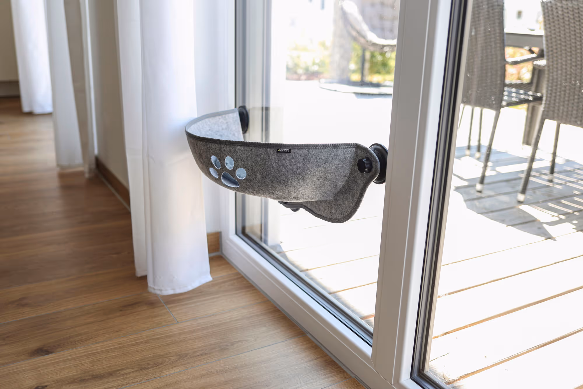 Hamac de fenêtre Filzino gris, 70x26x26cm, max.12kg