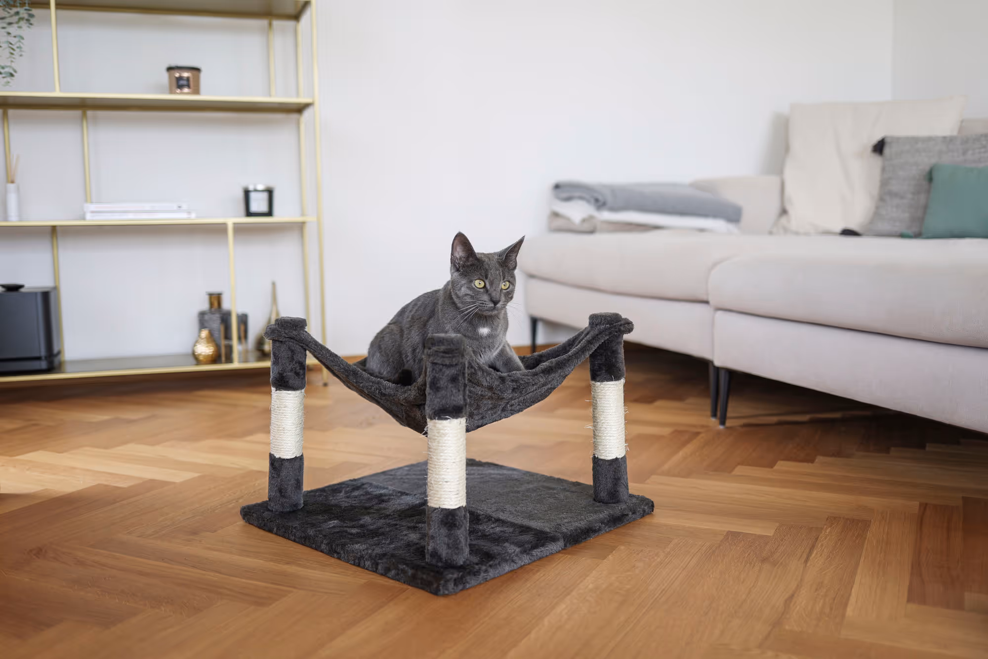 Hamac pour chat Samira anthracite, 49x49x32cm
