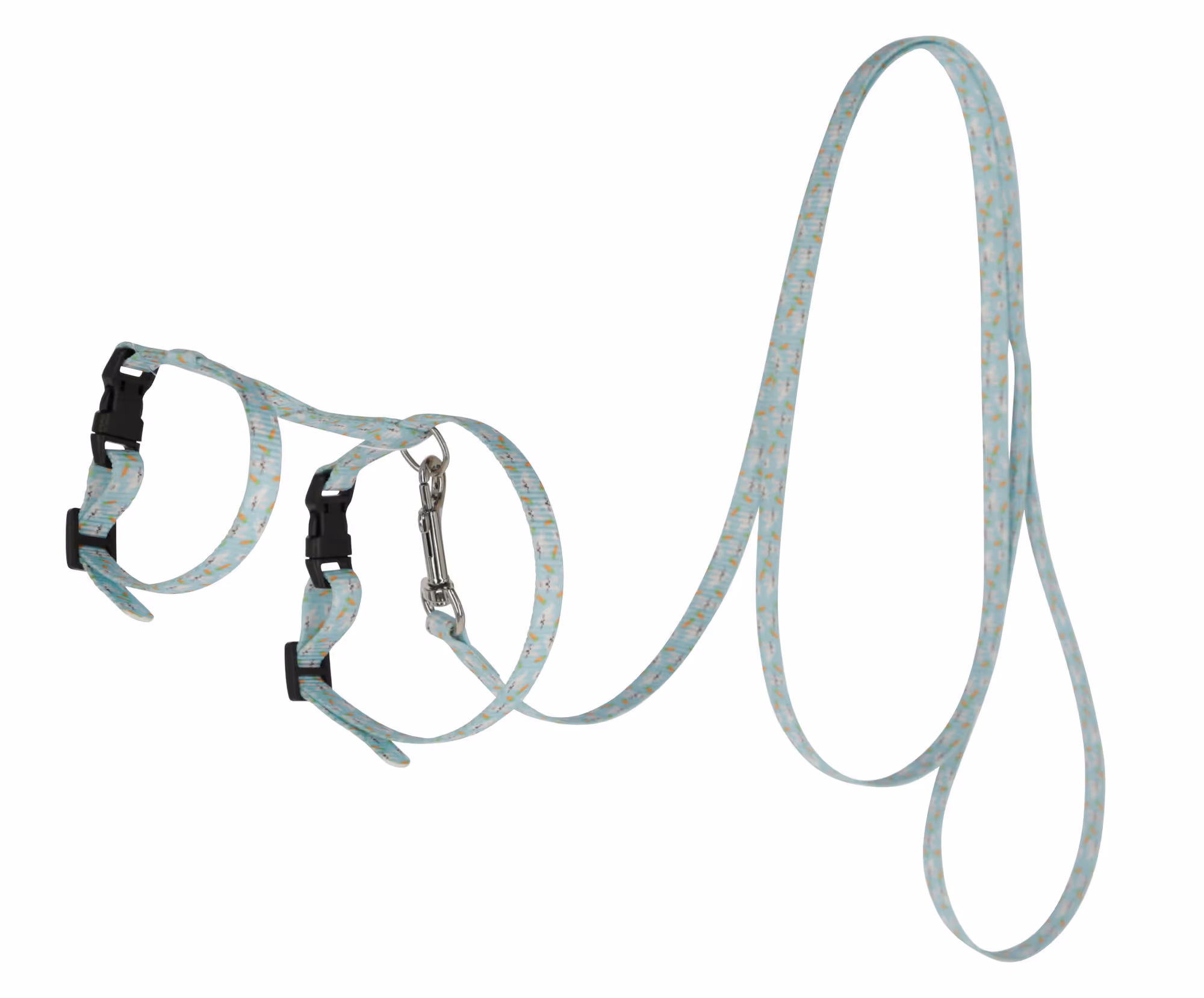 Harnais pour rongeur bleu, taille M, laisse 120cm