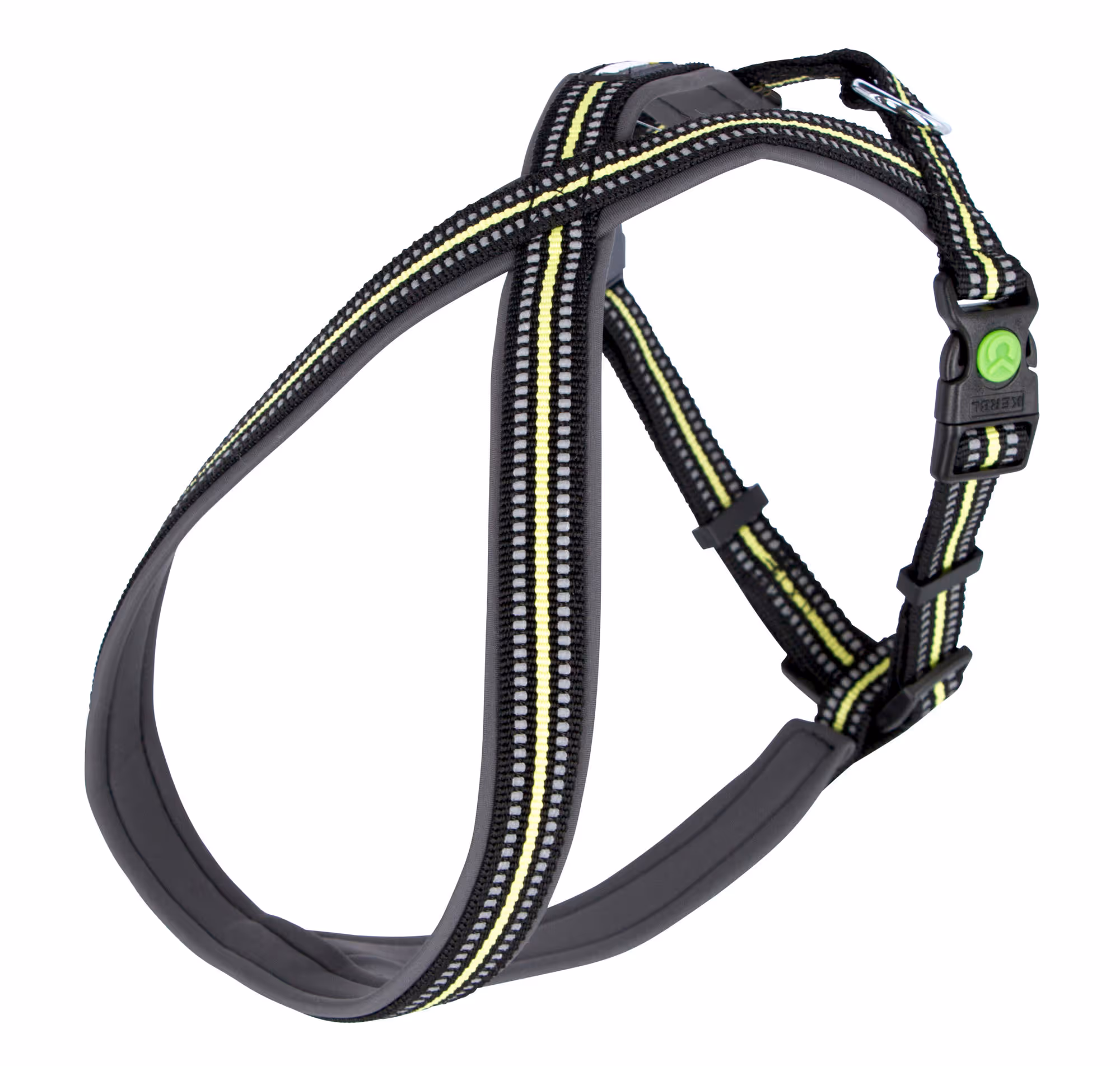 Harnais Xenos noir/jaune fluo, 30-40cm, 15mm