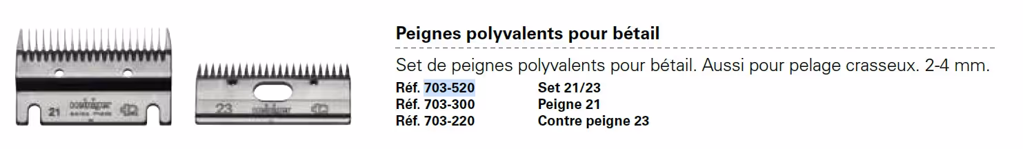 Heiniger | Peignes heiniger 2123 bovin degrossir (703-520)
