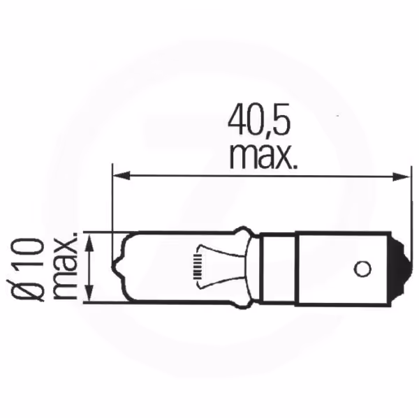 Ampoule 12V21W long life BAY9S Hella
