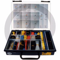 HELLA Assortiment de gaines thermorétractables - composé de différentes gaines thermorétractables - coefficient de rétreint 2:1, température d'exploitation -55 à +125°C ignifugé et auto-extinguible, UL224 température de rétreint min. 120°C