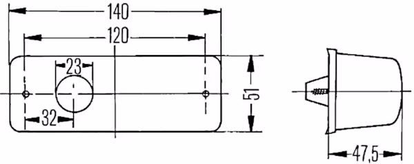 Clignotant 140x51mm Hella