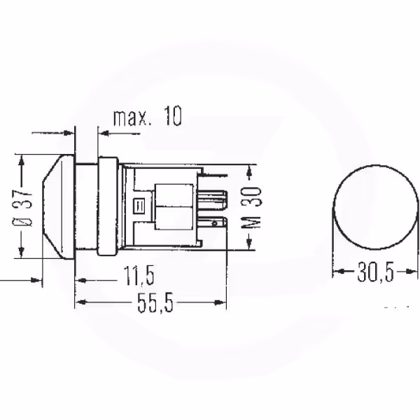 Interrupteur d'avertissement 12V