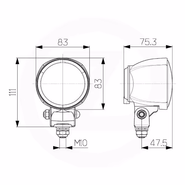 Lampe de travail Modul 70 H3 H Hella
