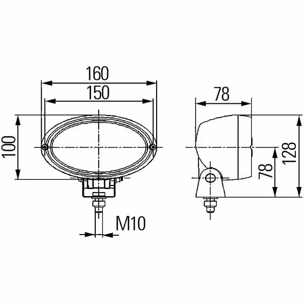 Lampe de travail ovale 100 H3 Hella